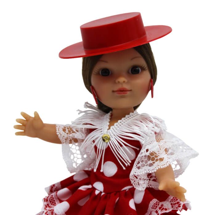 Muñeca regional Andaluza Folk Artesanía original colección 25 cm. vestido típico Flamenca Andalucía, fabricada en España