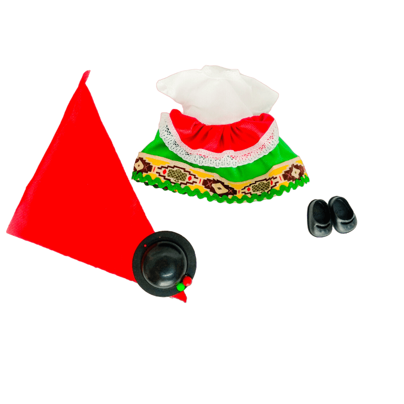 Vestido regional Canaria muñeca