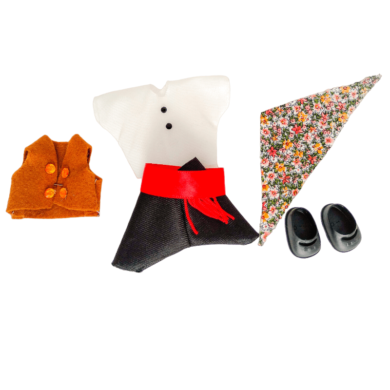 Vestido regional Riojano muñeca
