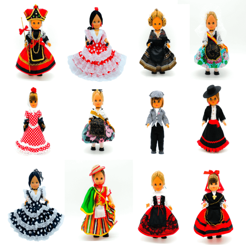 Muñecas regionales España 35 cm. original Folk Artesanía.