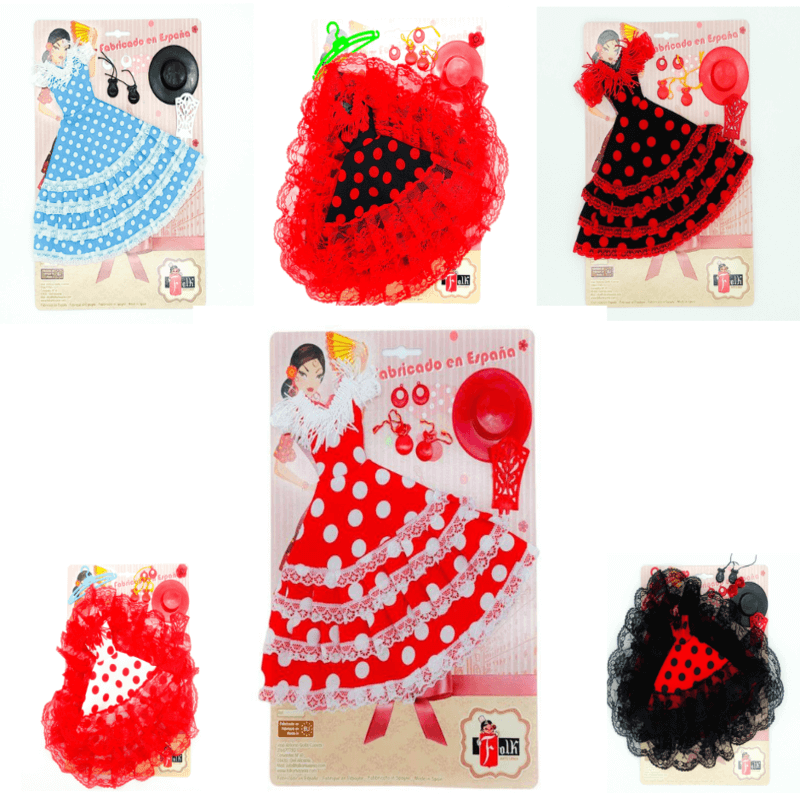 Vestidos flamenca muñeca maniquí americana Folk Artesanía
