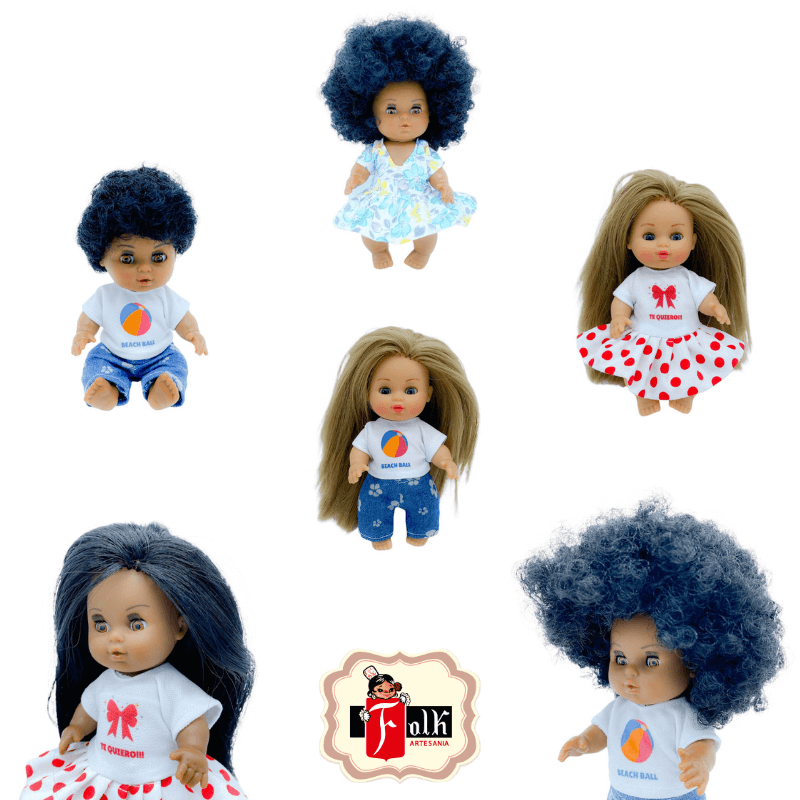 Muñeca colección mini Cocoletas original 15 cm. 100% vinilo, opcional ropa válida para mini Cocoletas o Muñeca clásica 15 cm.