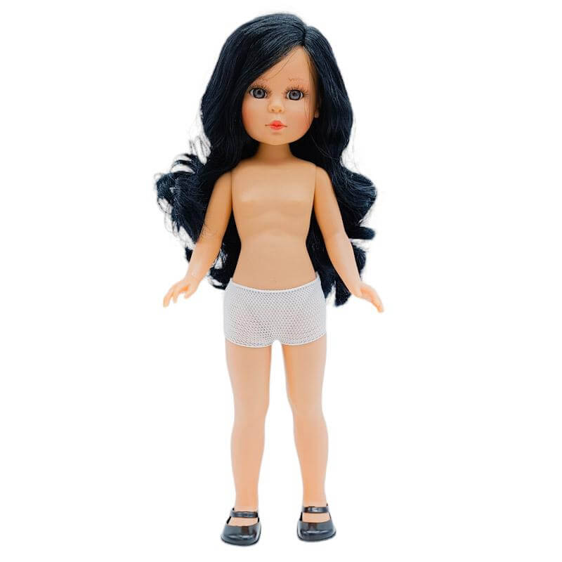 Muñeca desnuda Naia Vidal Rojas Dolls original colección 41 cm. 100% vinilo pelo ondulado. Fabricada en España por Folk Artesanía.