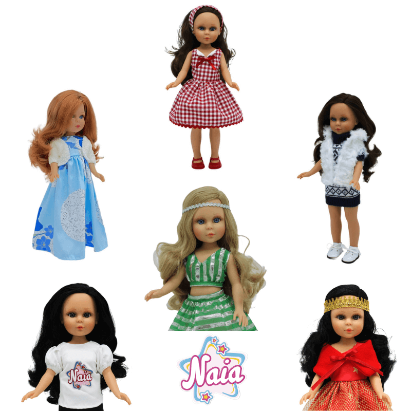 Muñeca colección vestidos Naia Vidal Rojas Dolls original 41 cm. 100% vinilo edición limitada