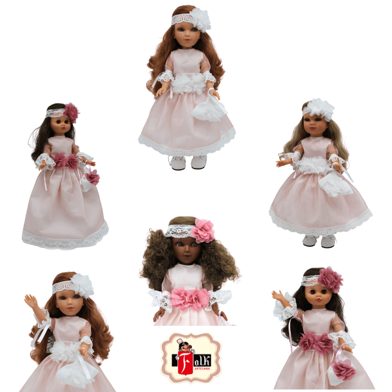 Muñecas comunión Folk original en varios tamaños.