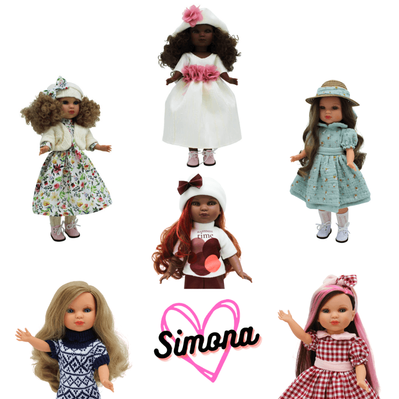 Muñeca colección Simona original 40 cm. 100% vinilo vestidos edición limitada